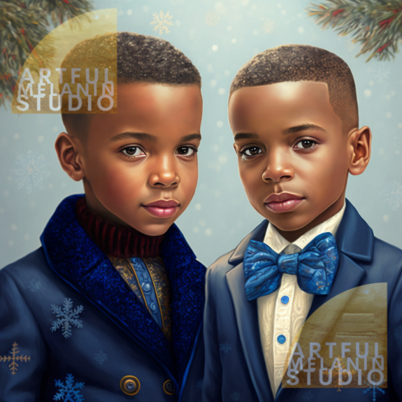 TRISTAN & LEO | Cool Christmas Kids | PNG Printable File