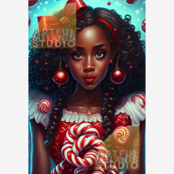 EBONY | Doll Face Christmas | PNG Printable File
