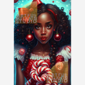 EBONY | Doll Face Christmas | PNG Printable File