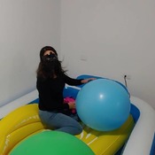 Blowing up big balloons by pump!