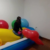 Blowing up big balloons by pump!