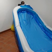 Blowing up inflatable pool by Ary!!