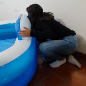 Blowing up paddling pool clearance