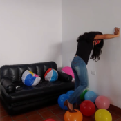 Small balloons blow and sit to pop!!