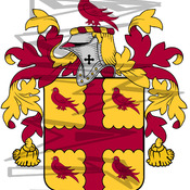 Anstey Coat of Arms with Crest Line Drawing.