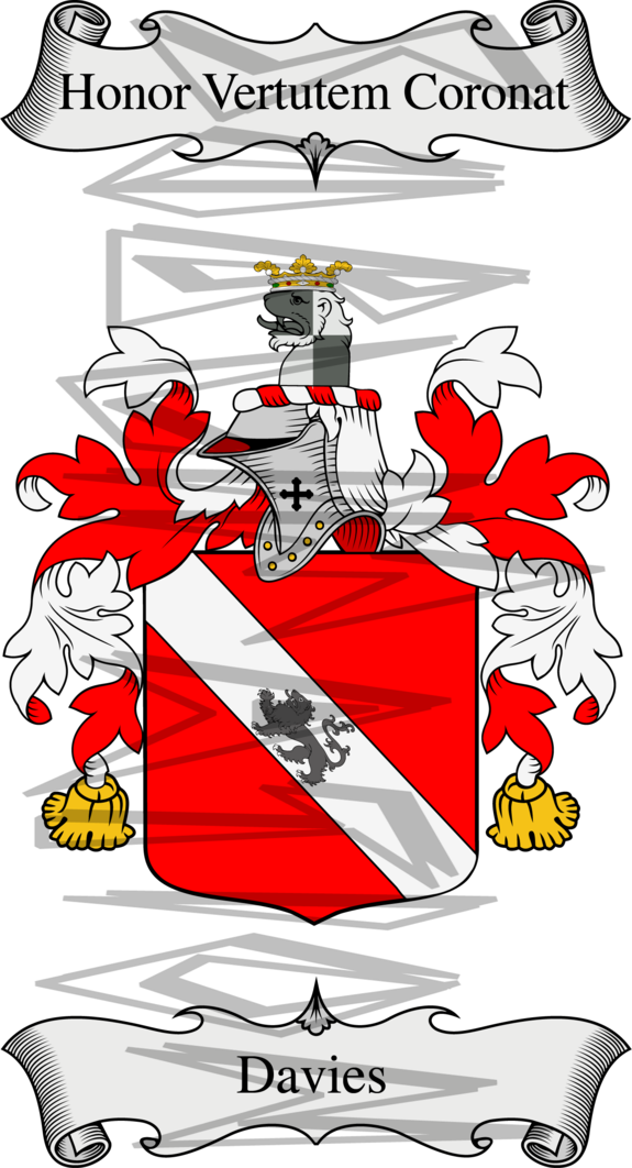 Davies Coat of Arms and Crest.