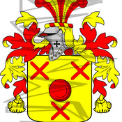 Jevons Coat of Arms with Crest and Line Drawing.