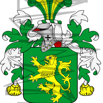 Norton Coat of Arms with Crest and Line Drawing.