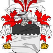 Power (Irish) Coat of Arms with Crest Line Drawing.