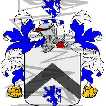 Richards Coat of Arms with Crest Line Drawing.