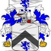Richards Coat of Arms with Crest Line Drawing.