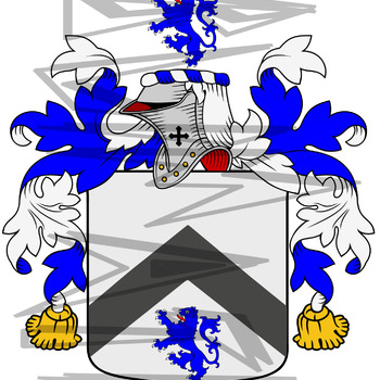 Richards Coat of Arms with Crest and Line Drawing.