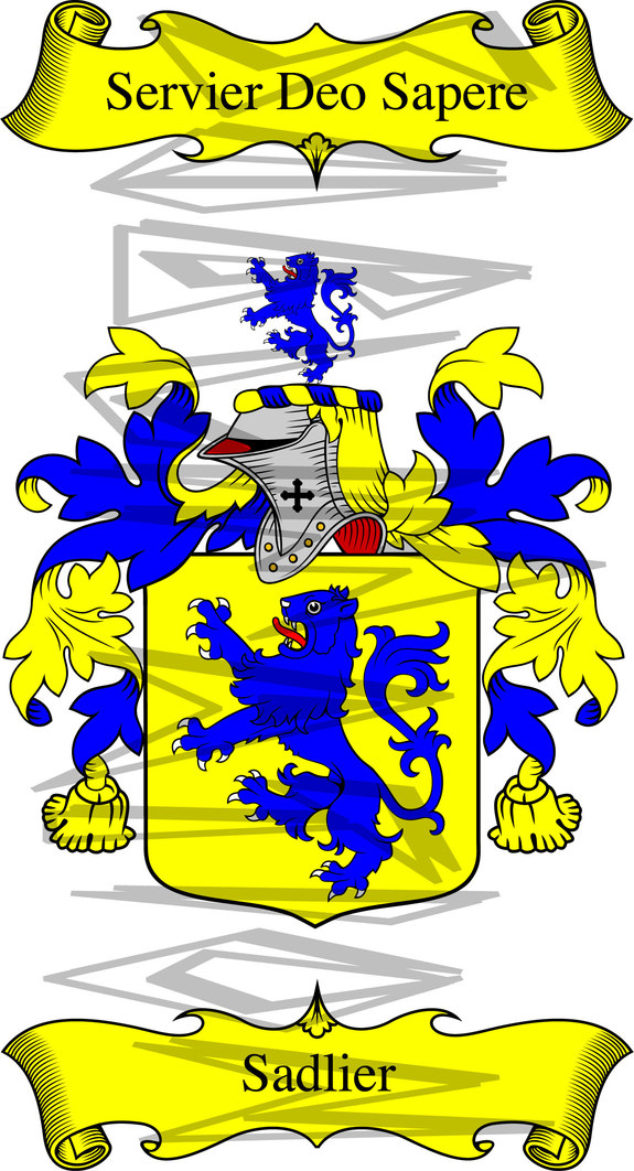 Sadlier Coat of Arms with Crest.