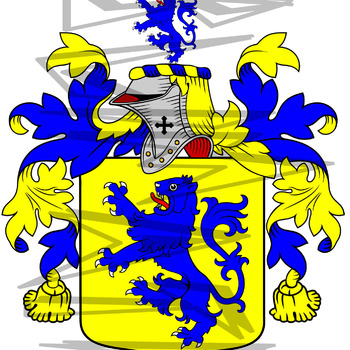 Sadlier Coat of Arms with Crest Line Drawing.