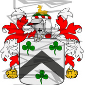 Underhill Coat of Arms with Crest and Line Drawing.