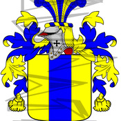 Waters Coat of Arms with Crest Line Drawing.