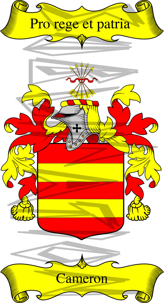 Cameron Coat of Arms with Crest.