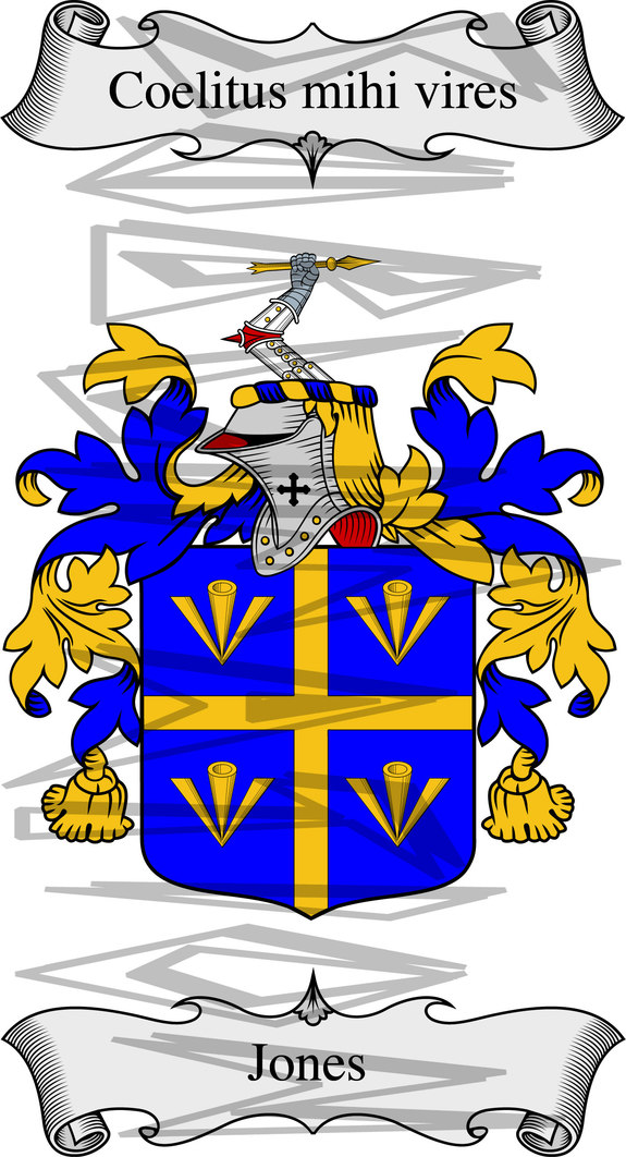 Jones Coat of with Crest Line Drawing.