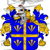 Jones Coat of with Crest Line Drawing.