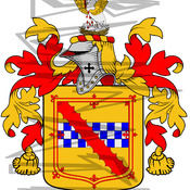 Stewart Coat of Arms with Crest and Line Drawing.