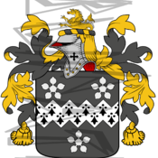 Potter Coat of Arms with Crest Line Drawing.