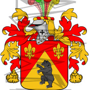 Zeitier Coat of Arms with Crest Line Drawing.