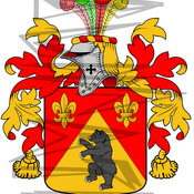 Zeitier Coat of Arms with Crest and Line Drawing.