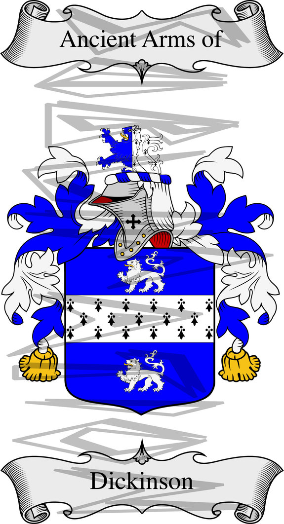 Dickinson Coat of Arms with Crest.