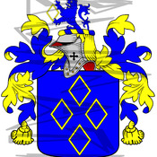 Meller oat of Arms with Crest and Line Drawing.