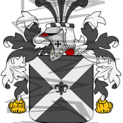 Nurse Coat of Arms with Crest and Line Drawing.
