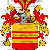 Richmond Coat of Arms with Crest Line Drawing.