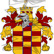 Ximenes Coat of Arms with Crest Line Drawing.