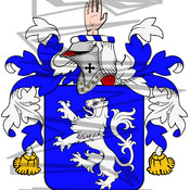 Lamont Coat of Arms with Crest Line Drawing.
