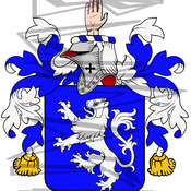 Lamont Coat of Arms with Crest and Line Drawing.