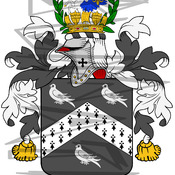 Jervis Coat of Arms with Crest Line Drawing.