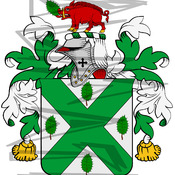 Keating Coat of Arms with Crest Line Drawing.