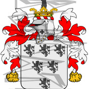 Savage Coat of Arms with Crest and Line Drawing.