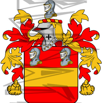 Idle Coat of Arms with Crest and Line Drawing.