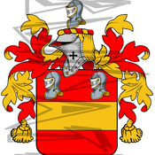 Idle Coat of Arms with Crest Line Drawing.