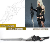 Type 40 sword - A2 - Nier Automata - Cosplay sword Pattern Blueprint