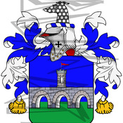 Vinicombe Coat of Arms with Crest Line Drawing.