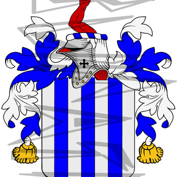 Armstrong Coat of Arms with Crest Line Drawing.