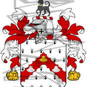 Grove Coat of Arms with Crest and Line Drawing