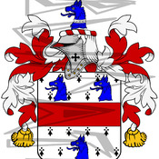 Miller Coat of Arms with Crest Line Drawing.