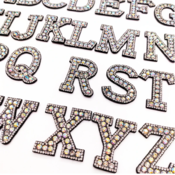 26Pcs/Lot A-Z Rhinestone Diamond English Letter Alphabet Sew Patch Badge 3D Handmade Letters Patches Bag Jeans Applique