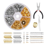 4Boxes  DIY Jewelry Making Kits Lobster Clasp Open Jump Rings Eye Pins Connector Clasp Box Sets Bracelet Necklace Jewelry Findings