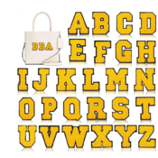 free shipping 26pcs Gold Iron On Patch A-Z Letter Embroidered Alphabet Iron On Patches for Shirts Jeans Bags Clothes Patch Sewing