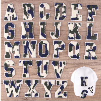 free shipping 26pcs/set Embroidered Camouflage Letter Patches for Clothing Baseball Cap Chenille Iron on Patches