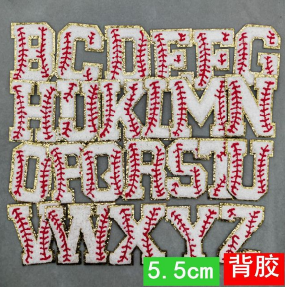 free shipping Iron on patches American football Softball Baseball Gold Embroidered Patch For Clothing DIY patch