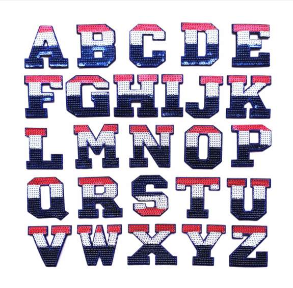 free shipping 26pcs Gold Iron On Patch A-Z Letter Embroidered Alphabet Iron On Patches --basketball style